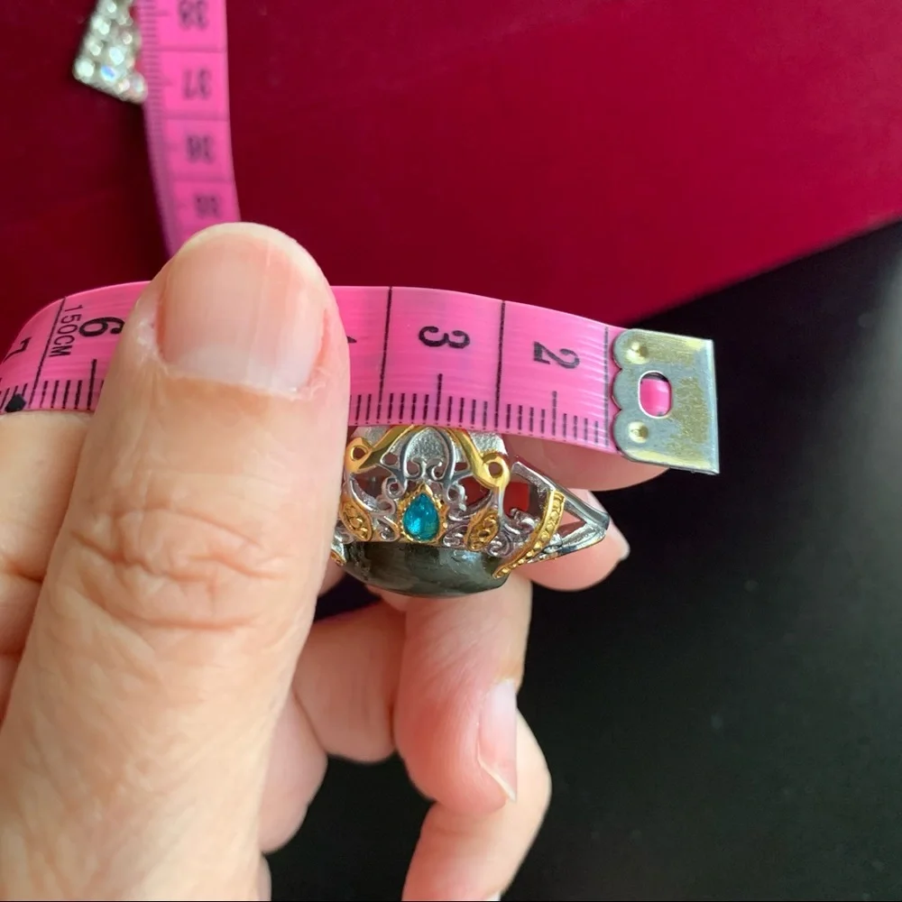 Rare Smokey Quartz Statement Ring Size 6.25/6.5 Stamped 316L SS Stainless Steel - Picture 12 of 17